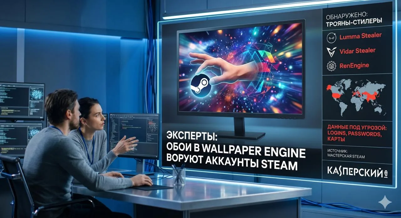 ⚡️ «Лаборатория Касперского» предупредила о краже Steam-аккаунтов через Wallpaper Engine