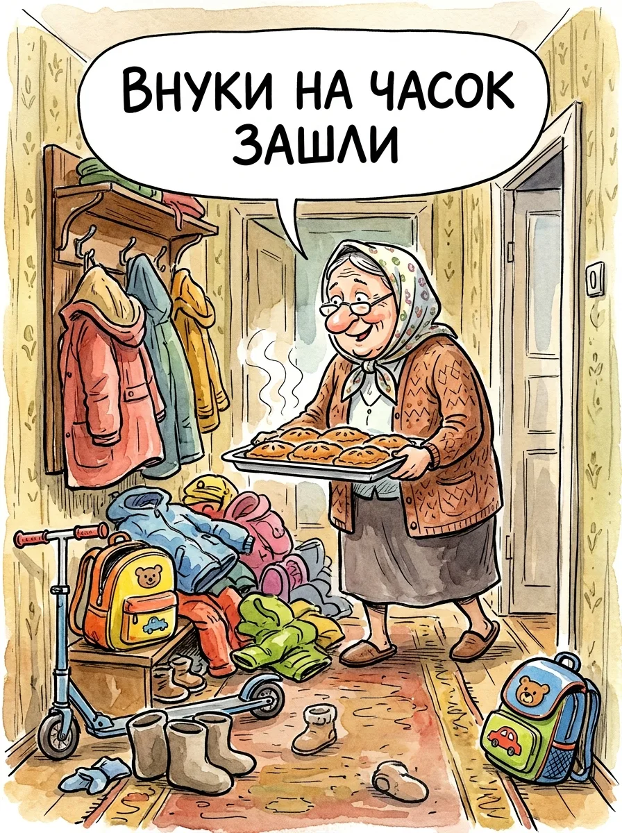 Зашли на часок — по прихожей видно: обувь в три слоя, самокаты до потолка. Значит, часо...