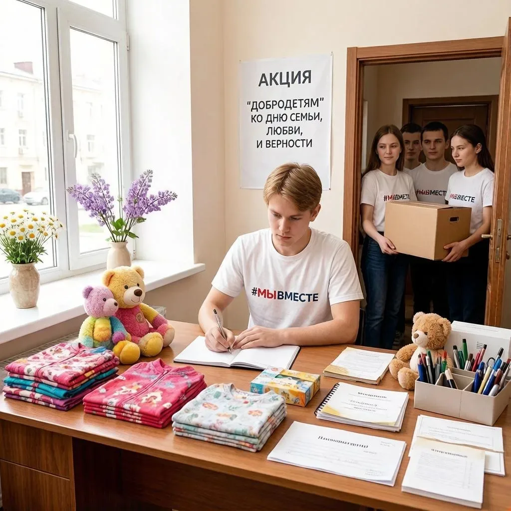 Сбор гуманитарной помощи в рамках акции «ДоброДетям» ко Дню семьи, любви и верности🌼🌼...