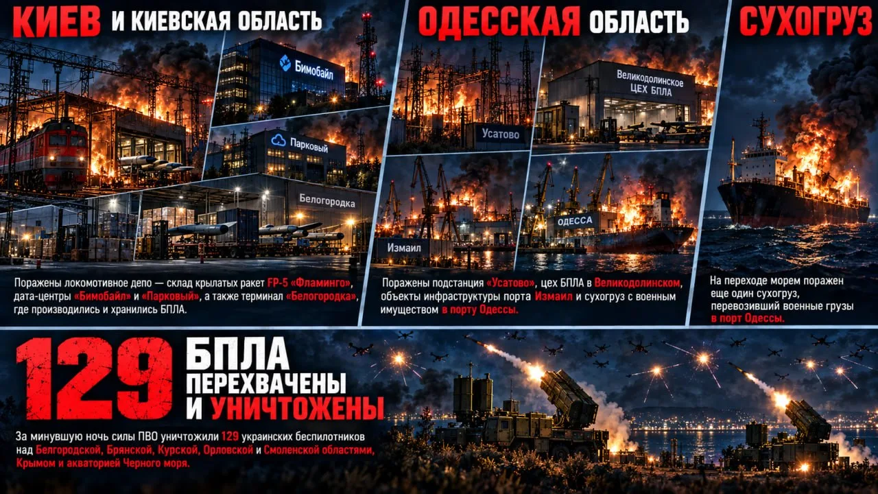 🇷🇺МО РФ подвела итоги ночной работы 🌙