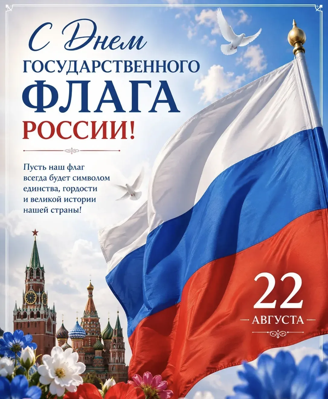 Дорогие друзья! ❤️ Поздравляем вас с Днём Государственного флага Российской Федерации!