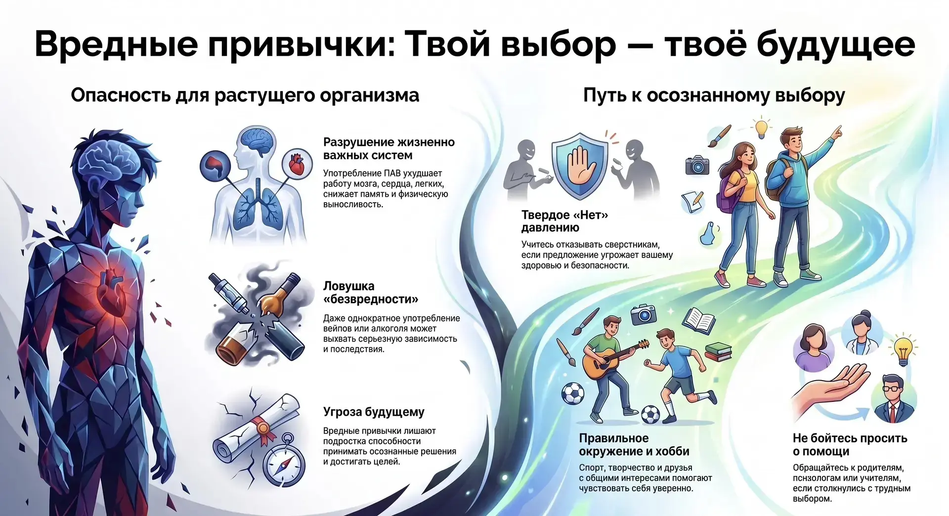 Вредные привычки и их влияние на организм подростка. Профилактика употребления ПАВ

Подростковый воз