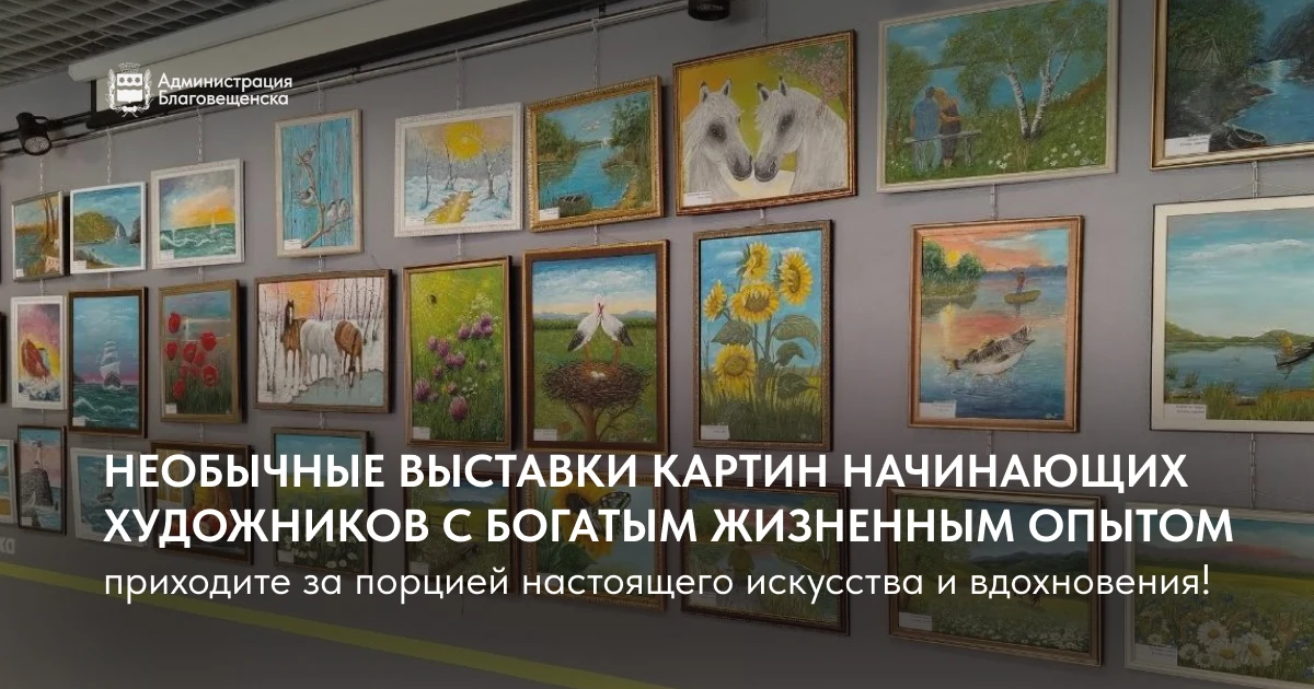 В Благовещенске проходят необычные выставки картин начинающих художников с богатым жизн...