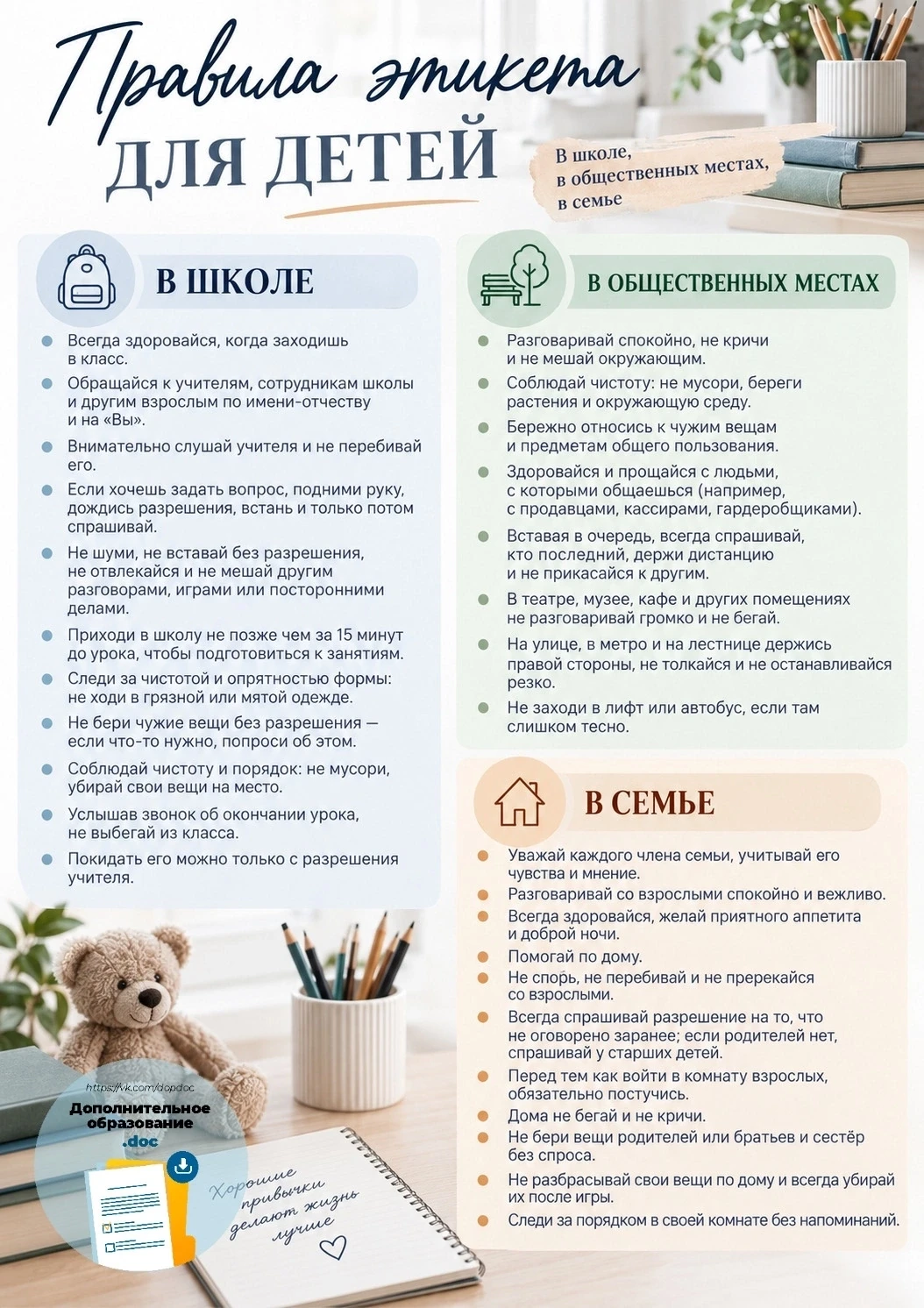 Будьте воспитанными, соблюдайте правила этикета