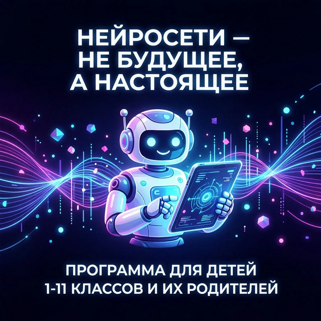 «НЕЙРОСЕТИ- НЕ БУДУЩЕЕ, А НАСТОЯЩЕЕ»🌟

До 30 июня 2026 года онлайн-школа «Айтигенио» приглашает дет