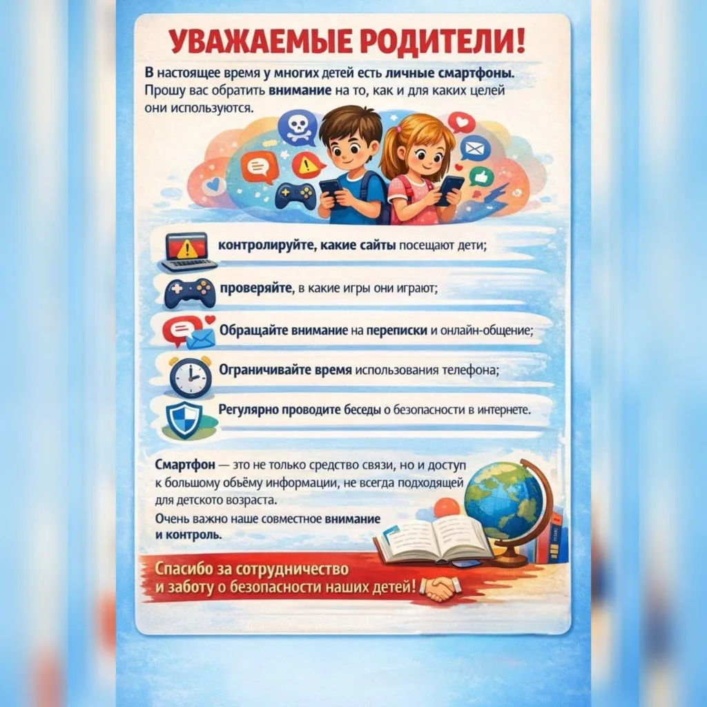 🏫Дорогие родители!

📲Сегодня смартфон для ребёнка — это не просто удобный гаджет, а целый мир, в к