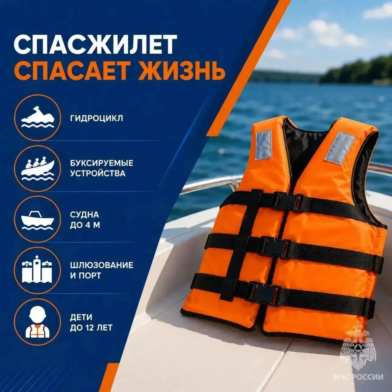 🛟 Спасательный жилет – обязательное средство безопасности на воде