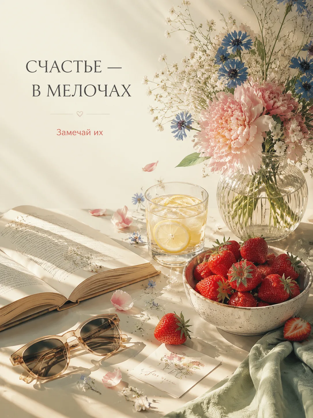 💖 Мотивационные открытки "Счастье в мелочах" — прекрасный способ зарядиться энергией и...