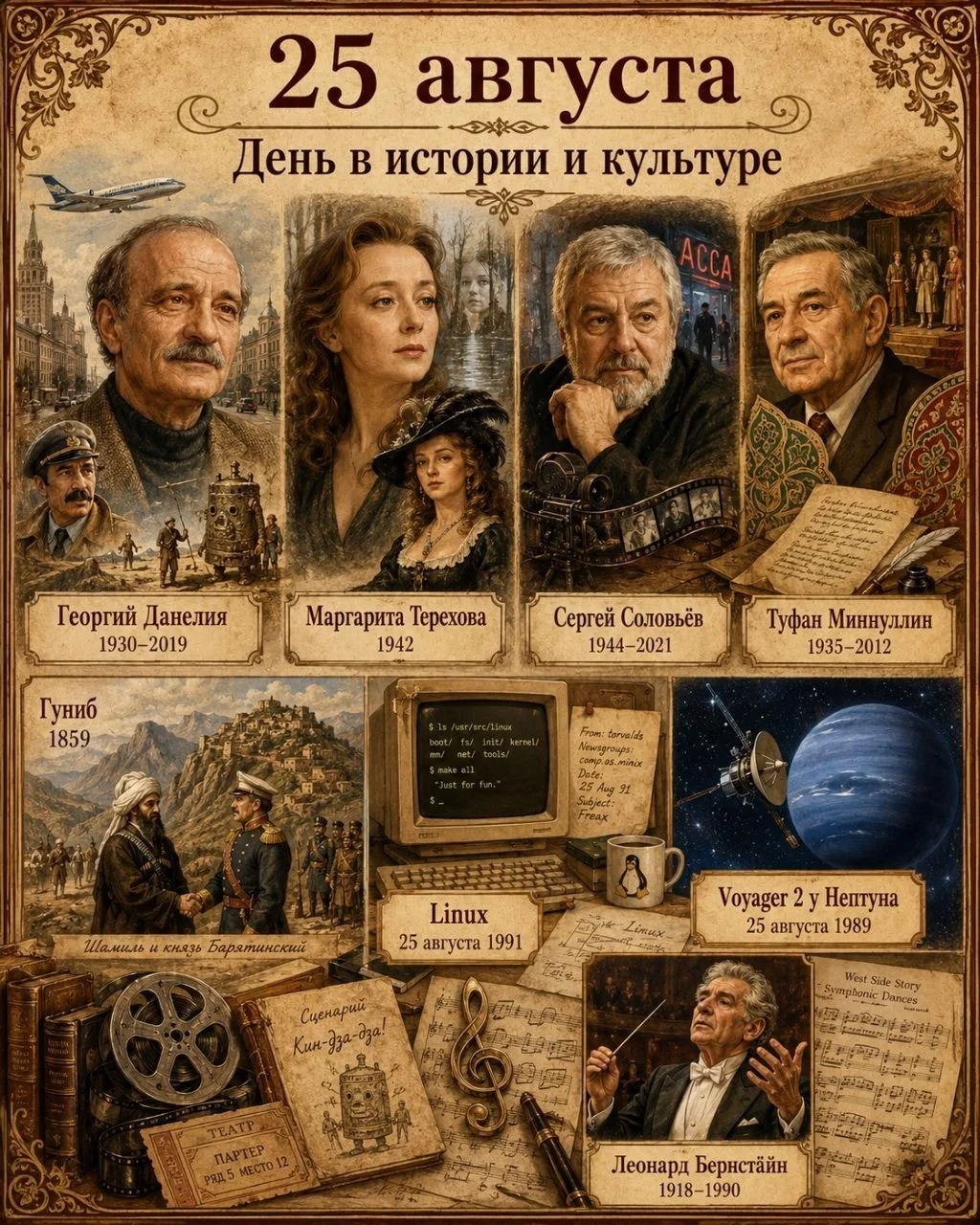 📅 25 АВГУСТА. ДЕНЬ В ИСТОРИИ И КУЛЬТУРЕ
