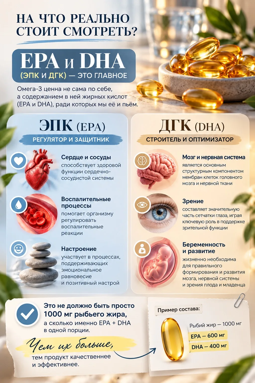 На что реально стоит смотреть при выборе ОМЕГА-3? 👇