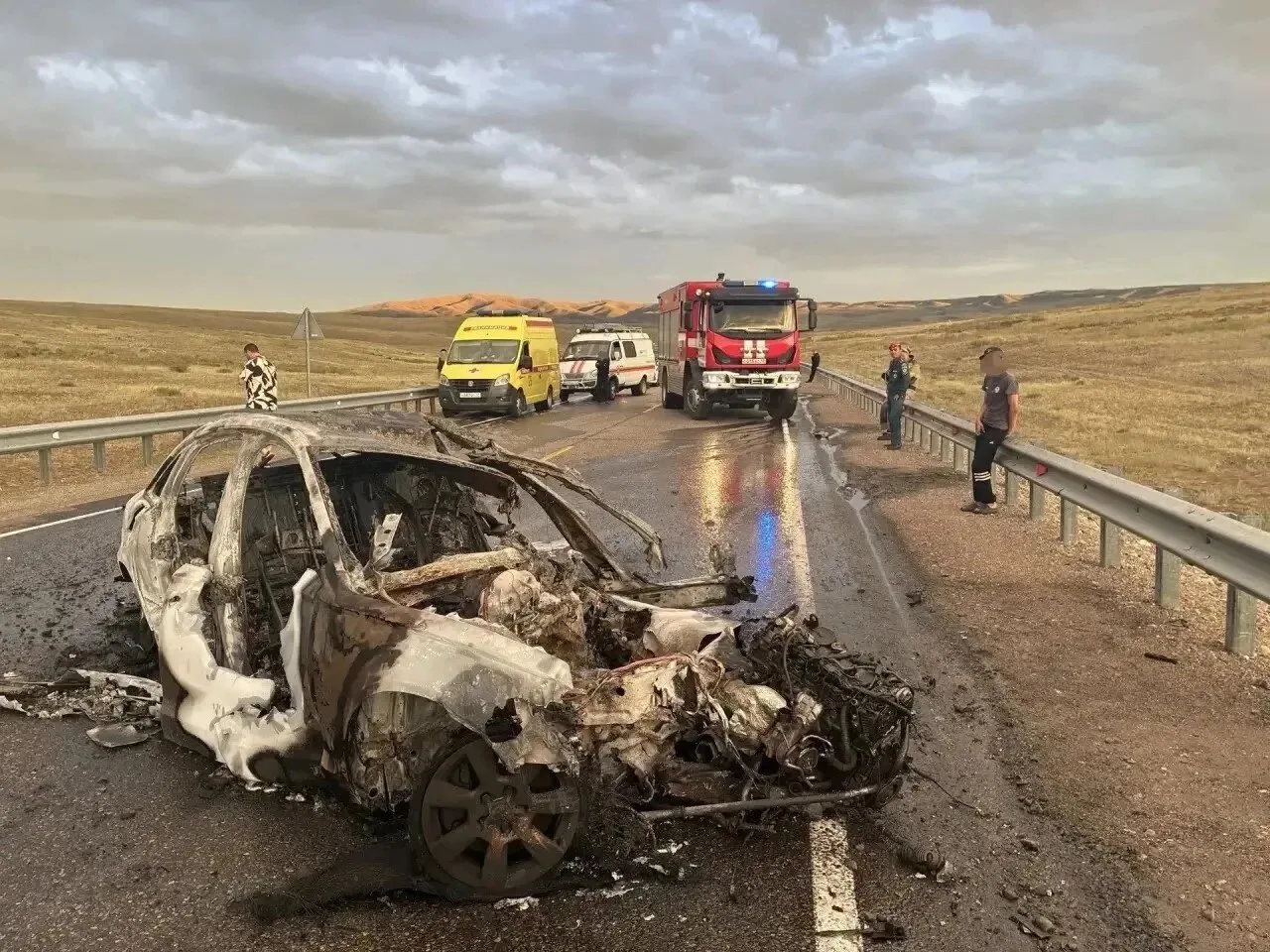 ⚡В Туве водитель легкового автомобиля погиб в результате столкновения с бензовозом.