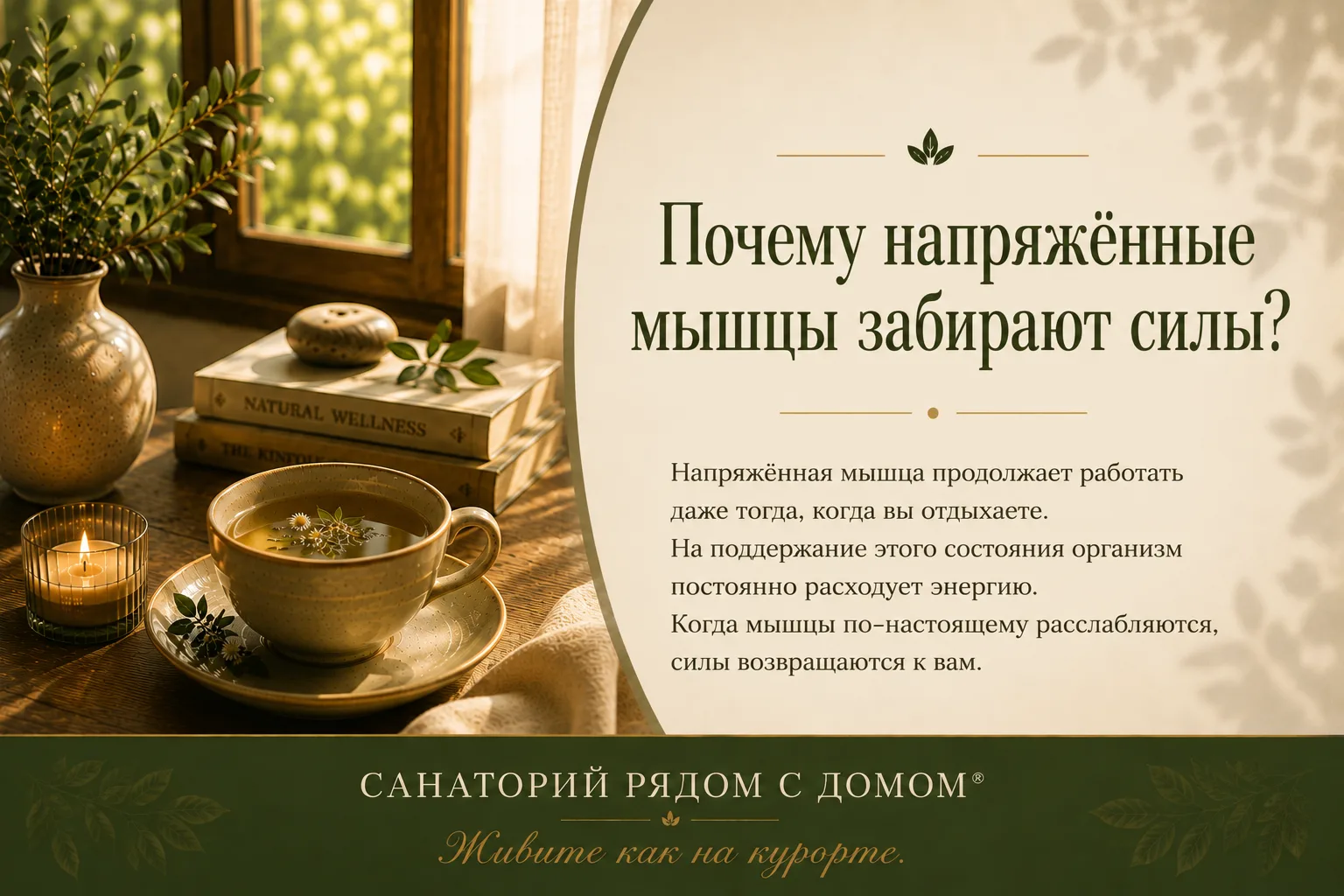 🌿 Почему напряжённые мышцы забирают силы?
