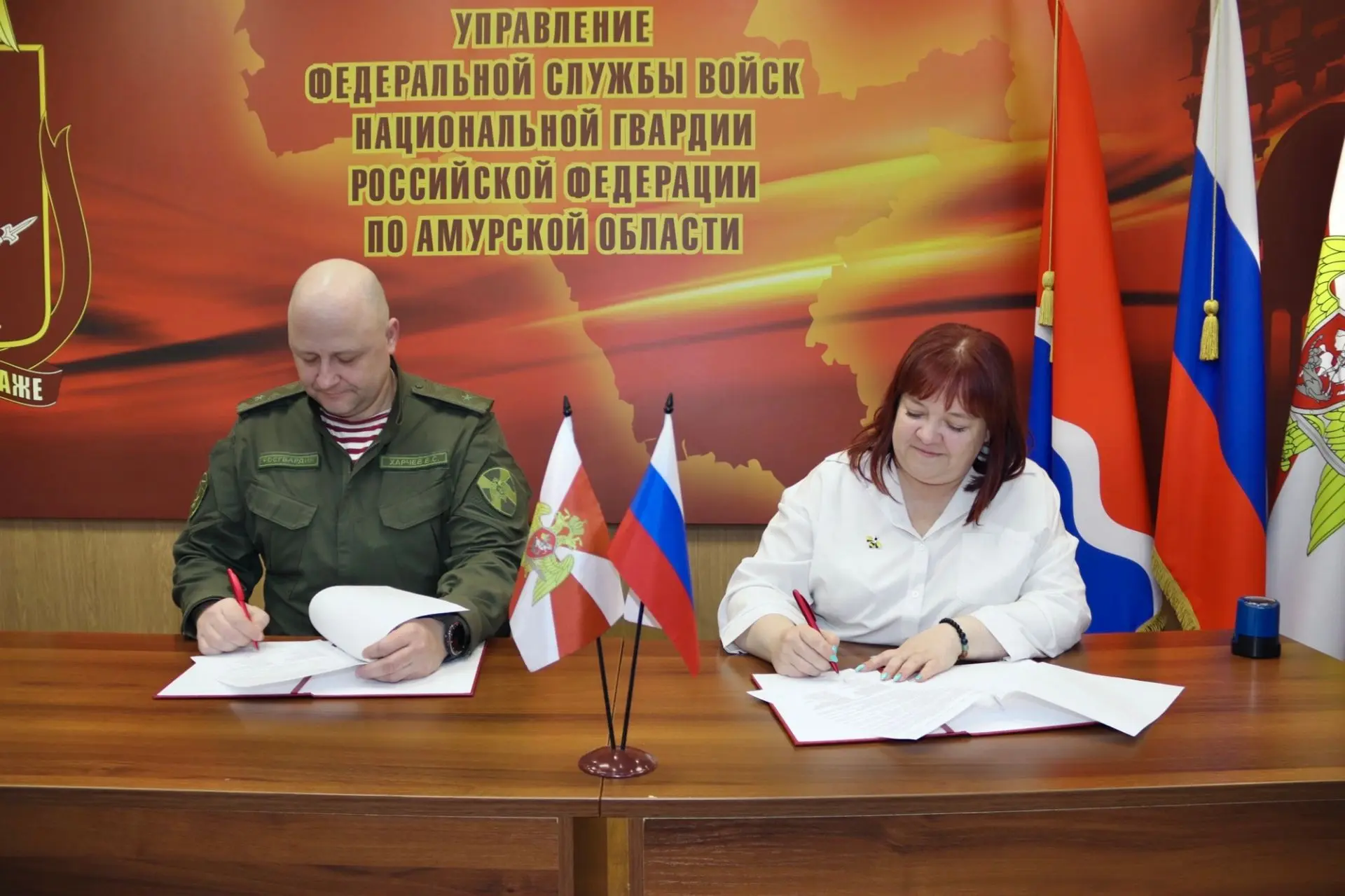 Соглашение о сотрудничестве подписано между управлением Росгвардии и Амурским центром подготовки   ✍