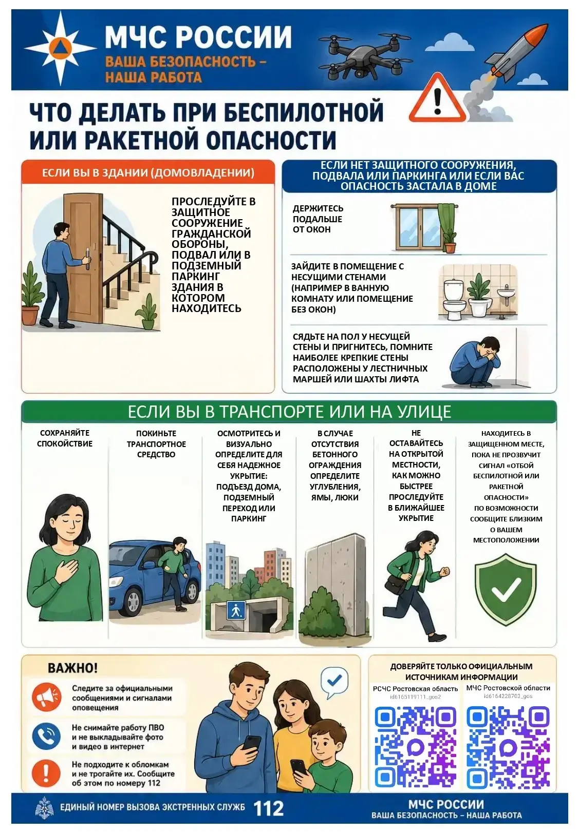 Действия населения при беспилотной или ракетной опасности.