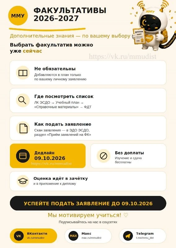 🎓 Факультативы на 2026–2027 год