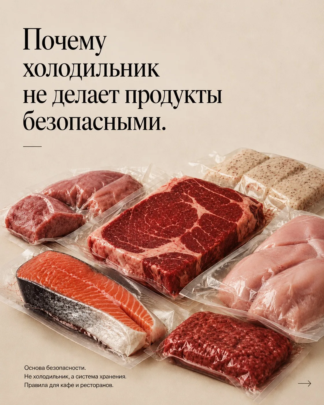 Неплохая напоминалка рестораторам и поварам про хранение продуктов в холодильнике.