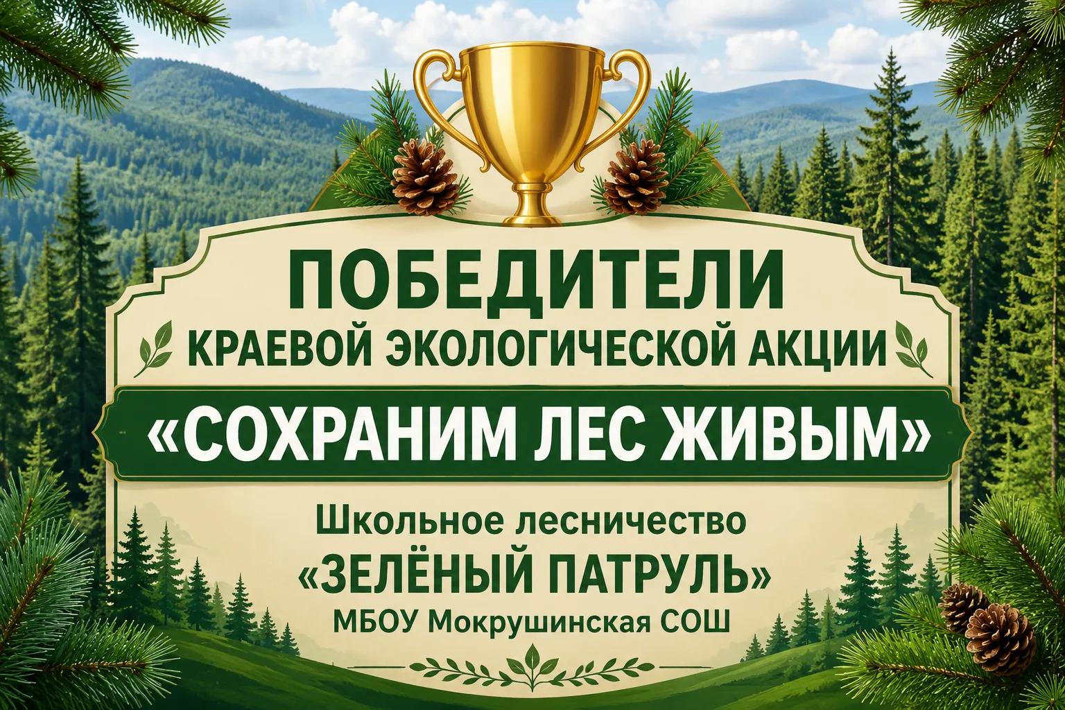 🌲🏆 Отличная новость!

Подведены итоги краевой экологической акции «Сохраним лес живым», организова