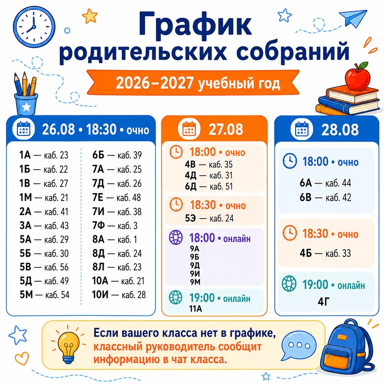 👨‍👩‍👧‍👦 Родительские собрания перед новым учебным годом