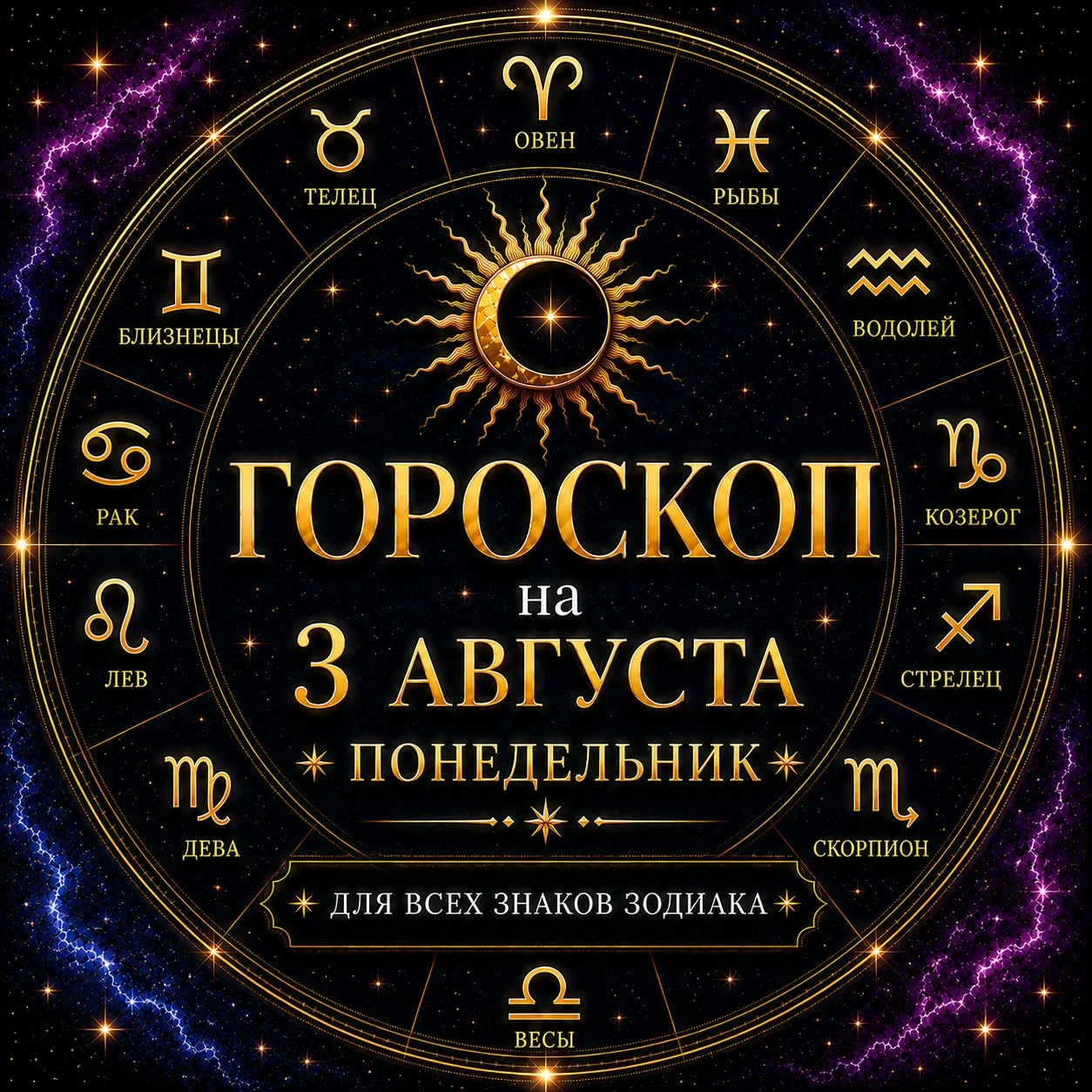 ⭐️Гороскоп на 3 августа, понедельник