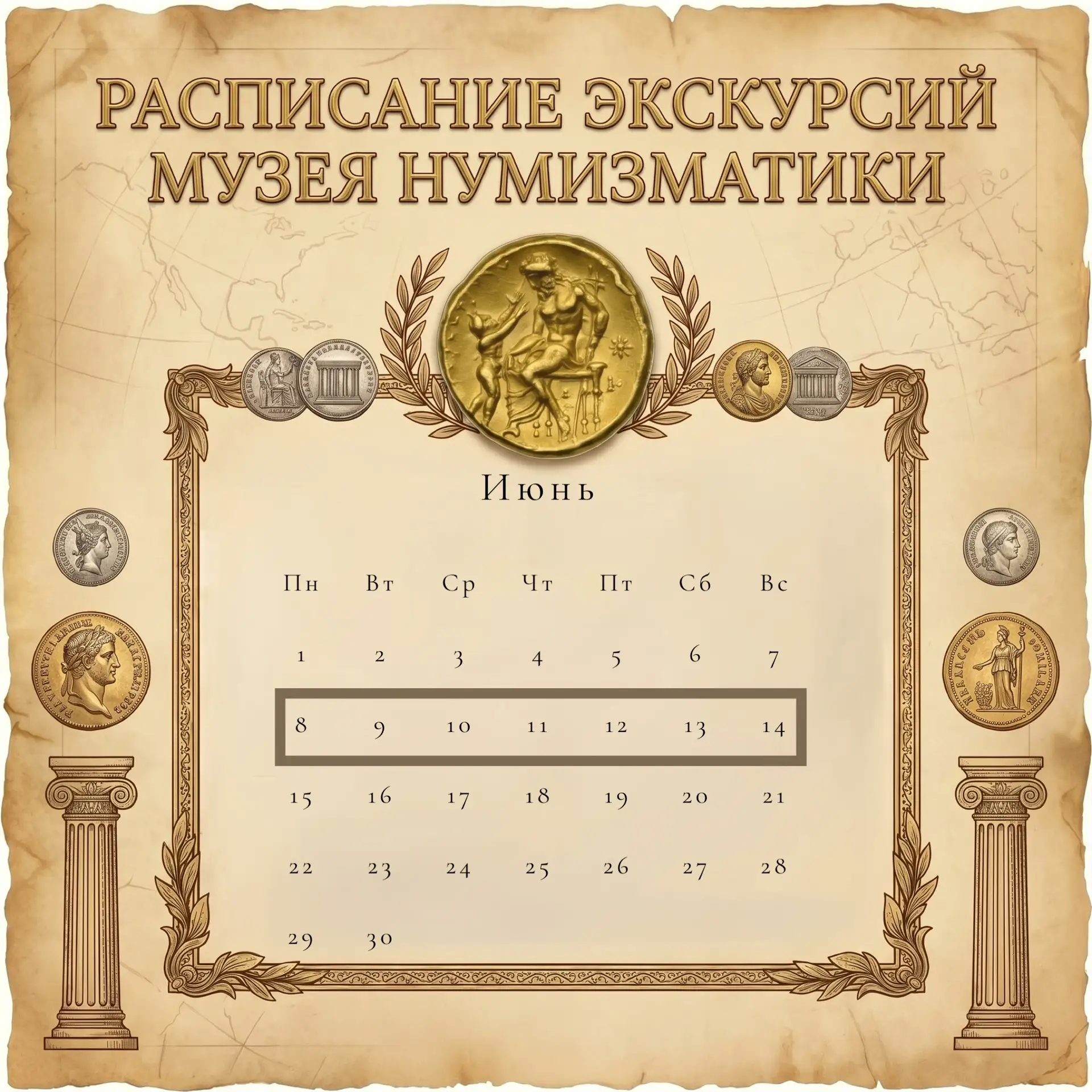 https://coinmuseum.ru/exhibitions/schedule/month/

🗓️9 июня, Вт
12:00  Экскурсия по выставке «На ве