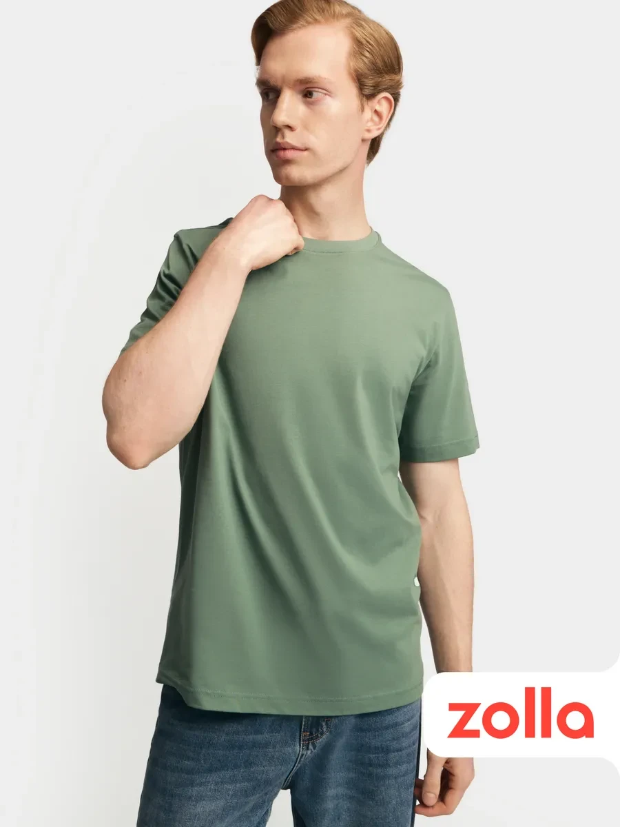 ⚡️ Мужская футболка из хлопка однотонная, Zolla