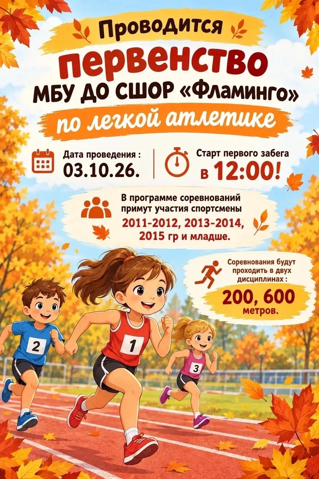 🔥Первенство МБУДО СШОР «Фламинго» по легкой атлетике🔥