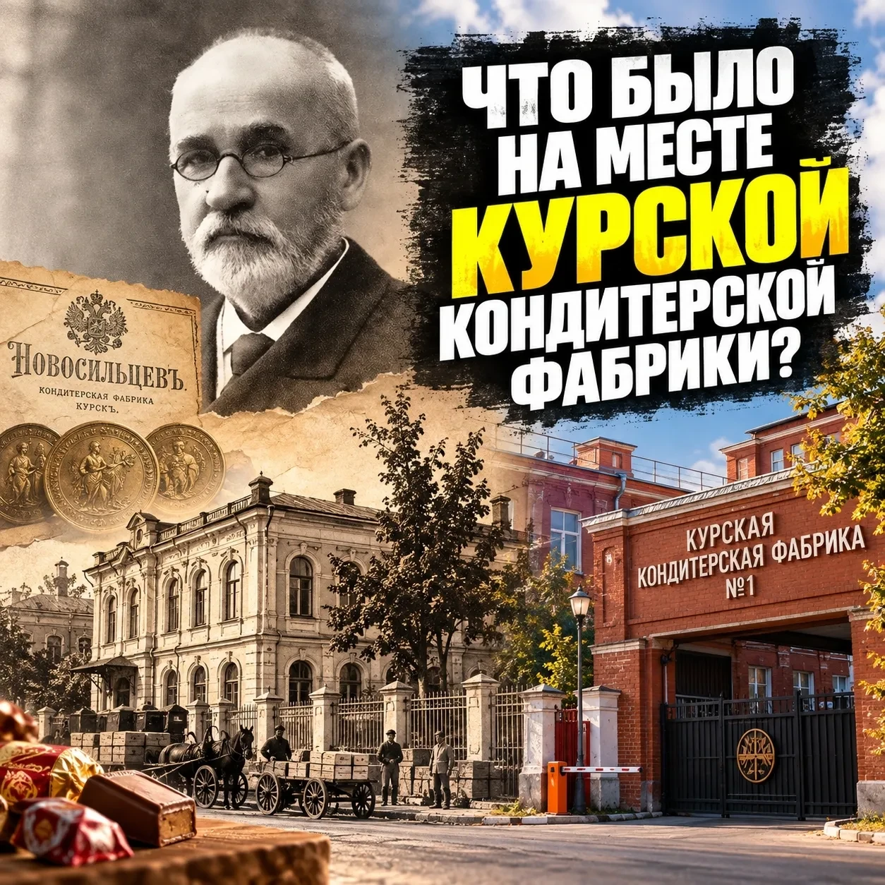 История сладостей на месте Курской кондитерской фабрики началась в 1905 году.
