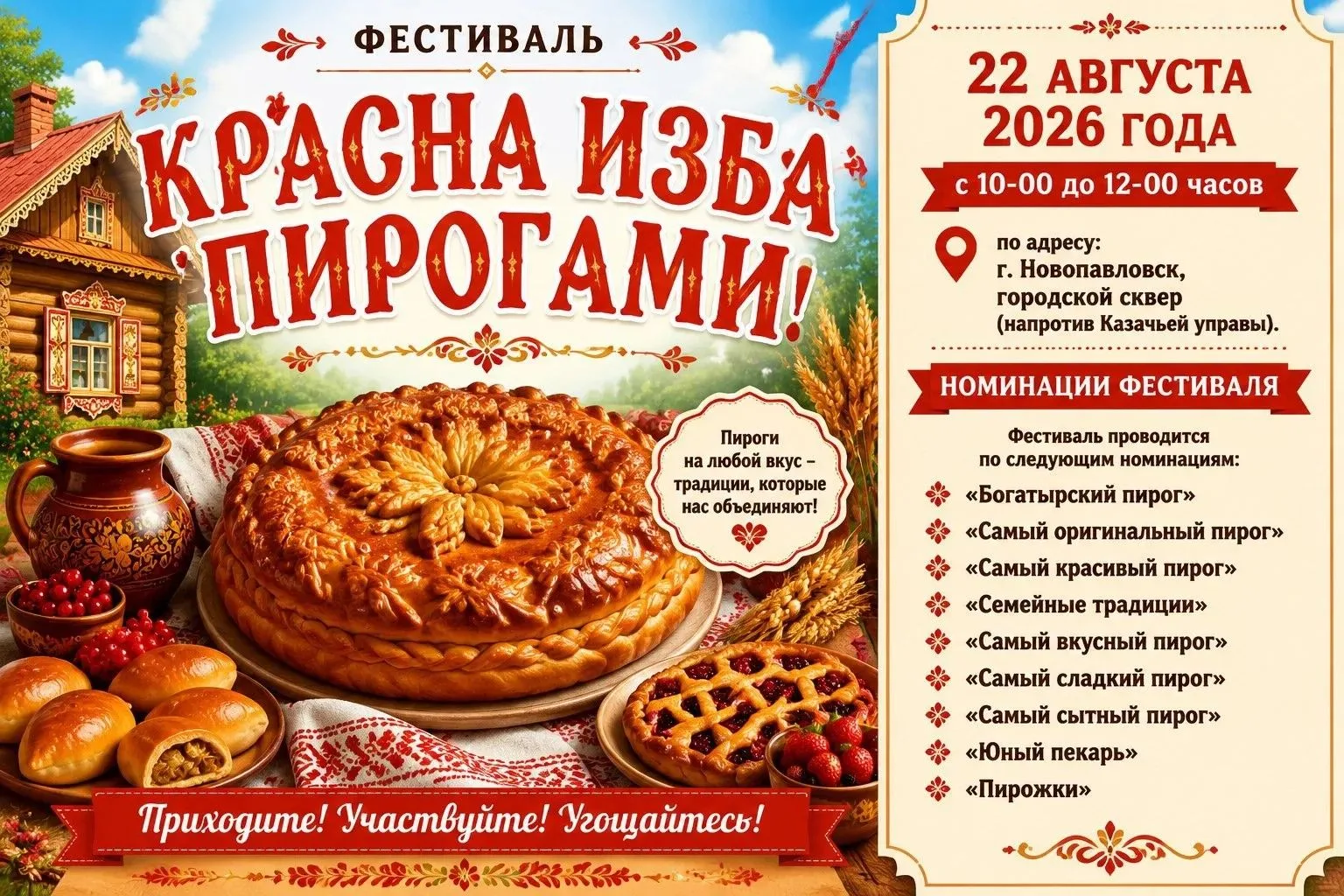 Это приближается наш самый вкусный праздник года! Мы объявляем большой кулинарный фести...