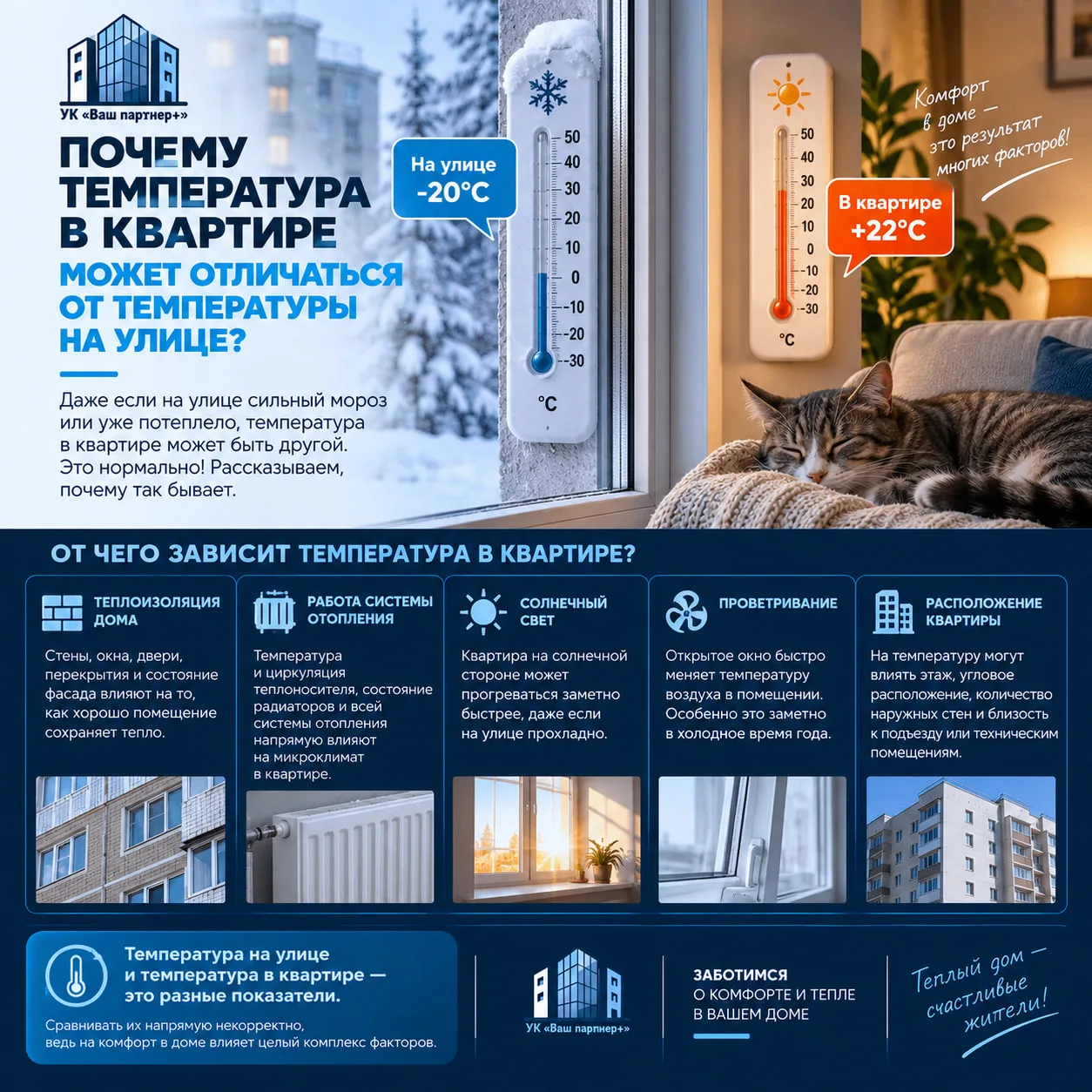 🌡 Почему температура в квартире может отличаться от температуры на улице?