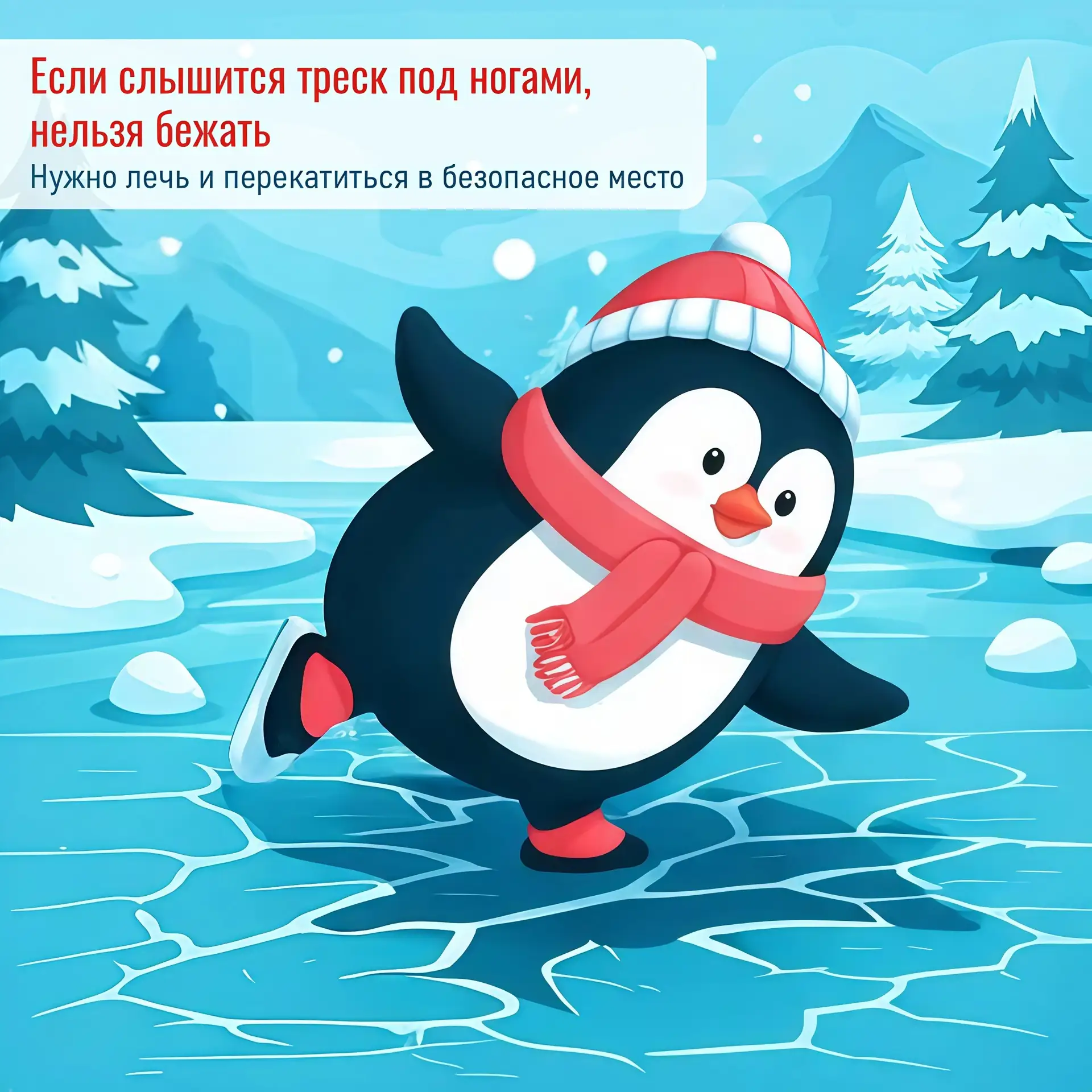 Совсем скоро весна, но игры на льду ещё в самом разгаре!  Чтобы зимние развлечения были безопасными 