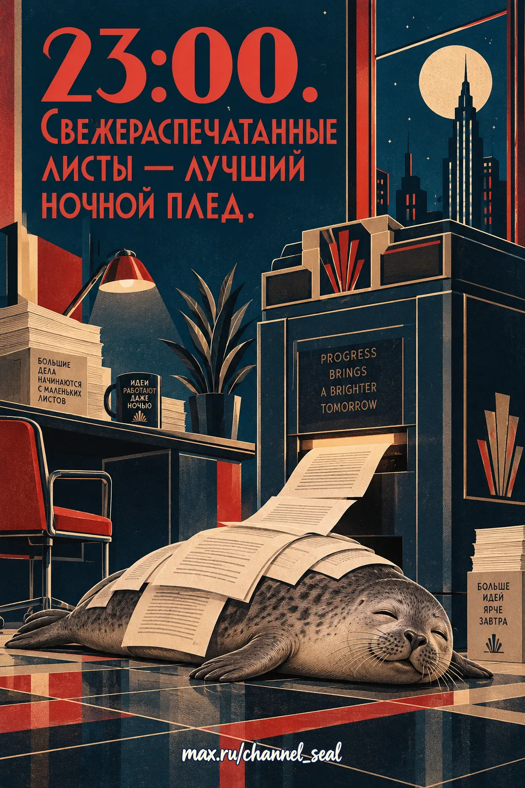23:00. Свежераспечатанные листы — лучший ночной плед.