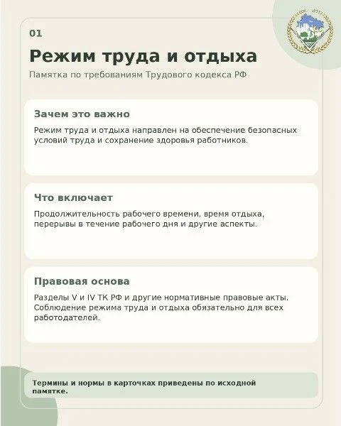 💡Памятка режима труда и отдыха