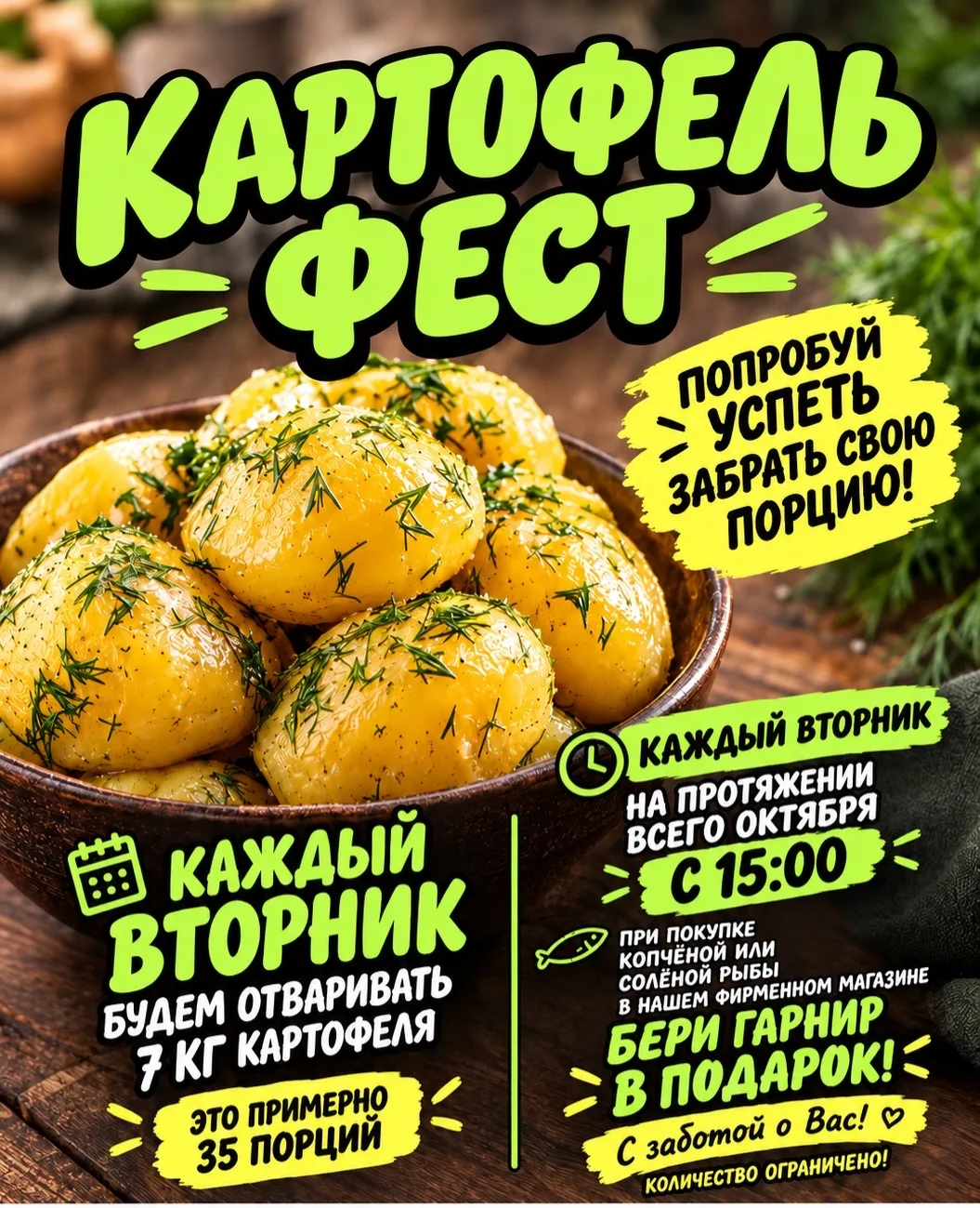 Напоминаем что сегодня с нас гарнир 🥔