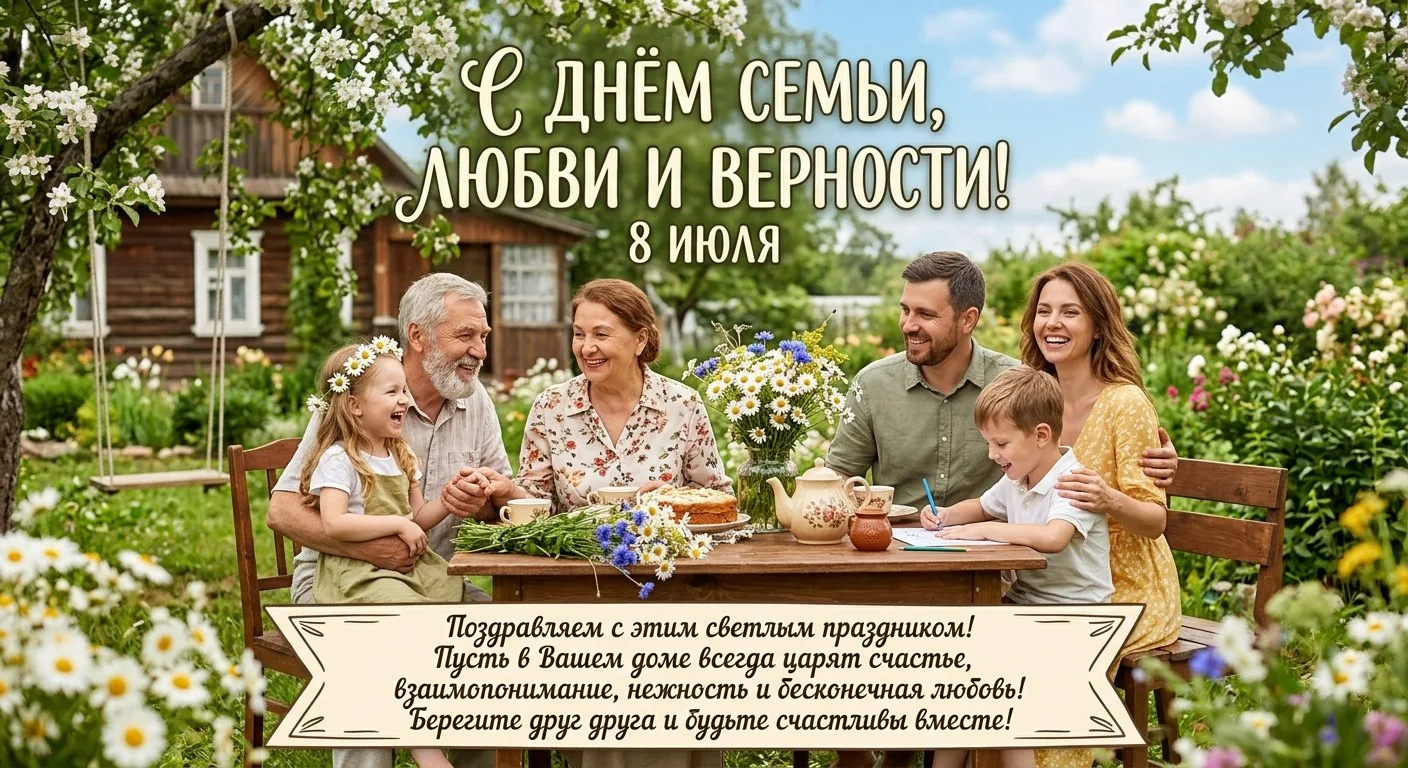 Поздравляем вас с замечательным праздником — Днем семьи, любви и верности! Этот день напоминает нам 