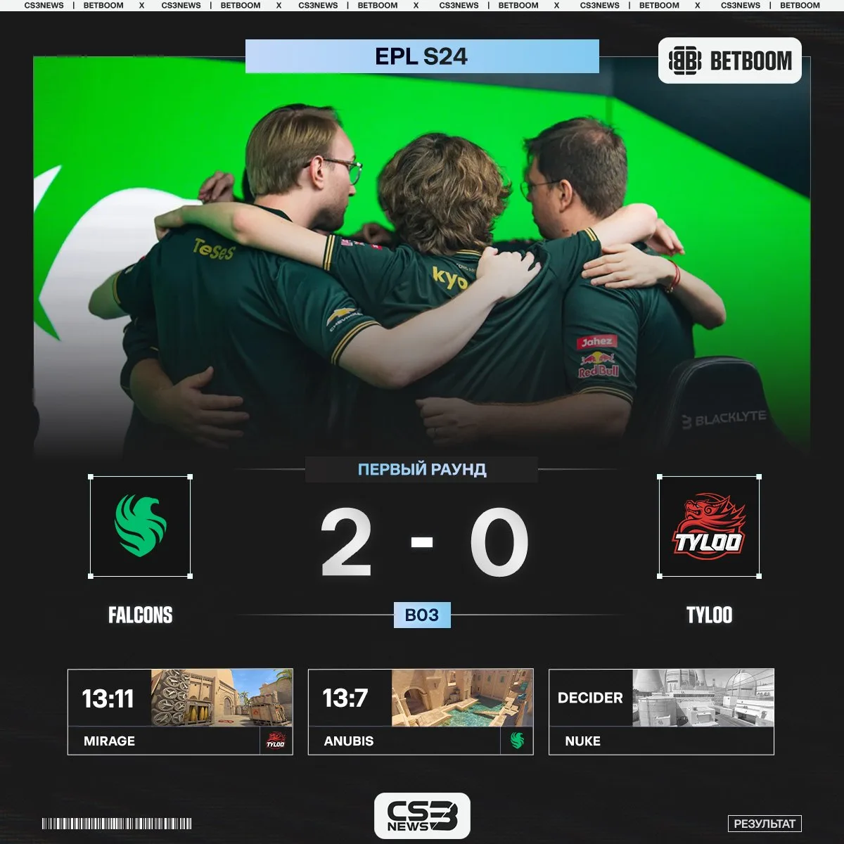 🇪🇺 Falcons спокойно выигрывают свой первый матч на 🇲🇹 ESL Pro League S24!
