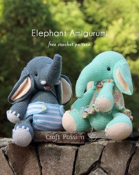 Слоны.🐘
Схема для вязания игрушек.
