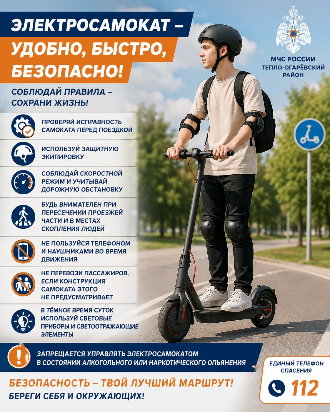 🛴 Электросамокат летом: удобно, но только при соблюдении правил безопасности!