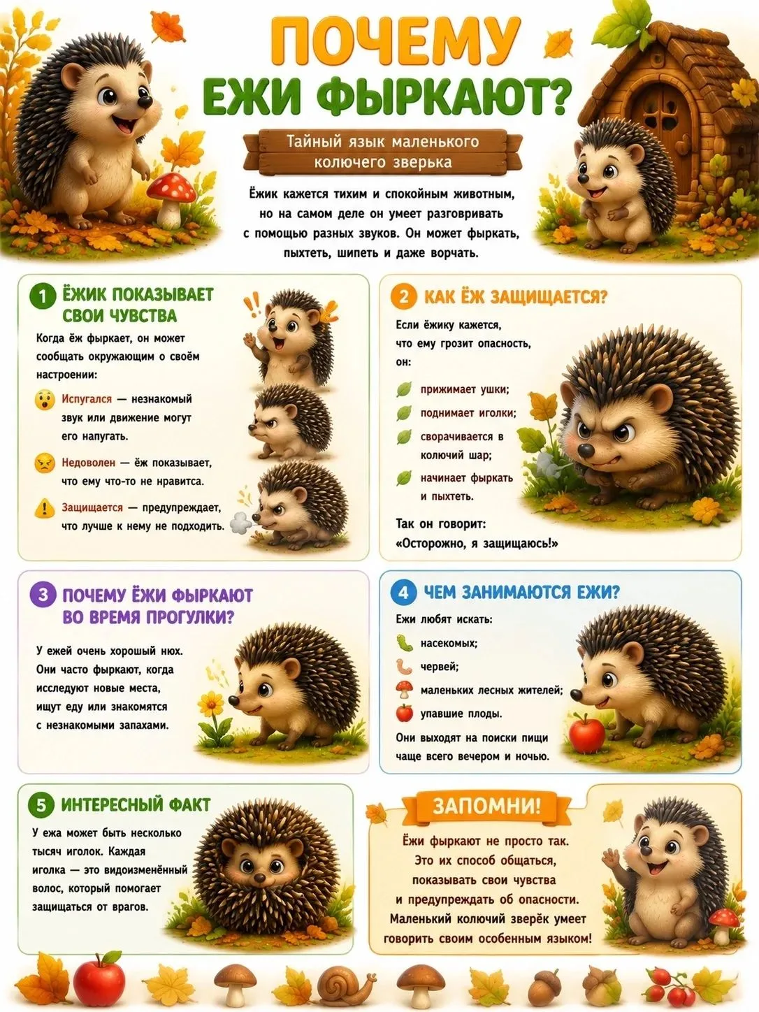 🦔 Почему ежи фыркают?
