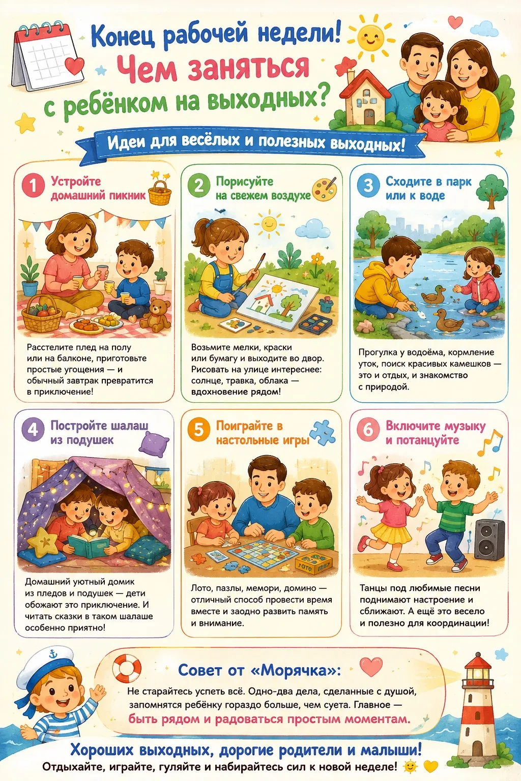 📅 Конец рабочей недели! Чем заняться с ребёнком на выходных? 🏡👨‍👩‍👧‍👦

Вот и пролетела ещё одн