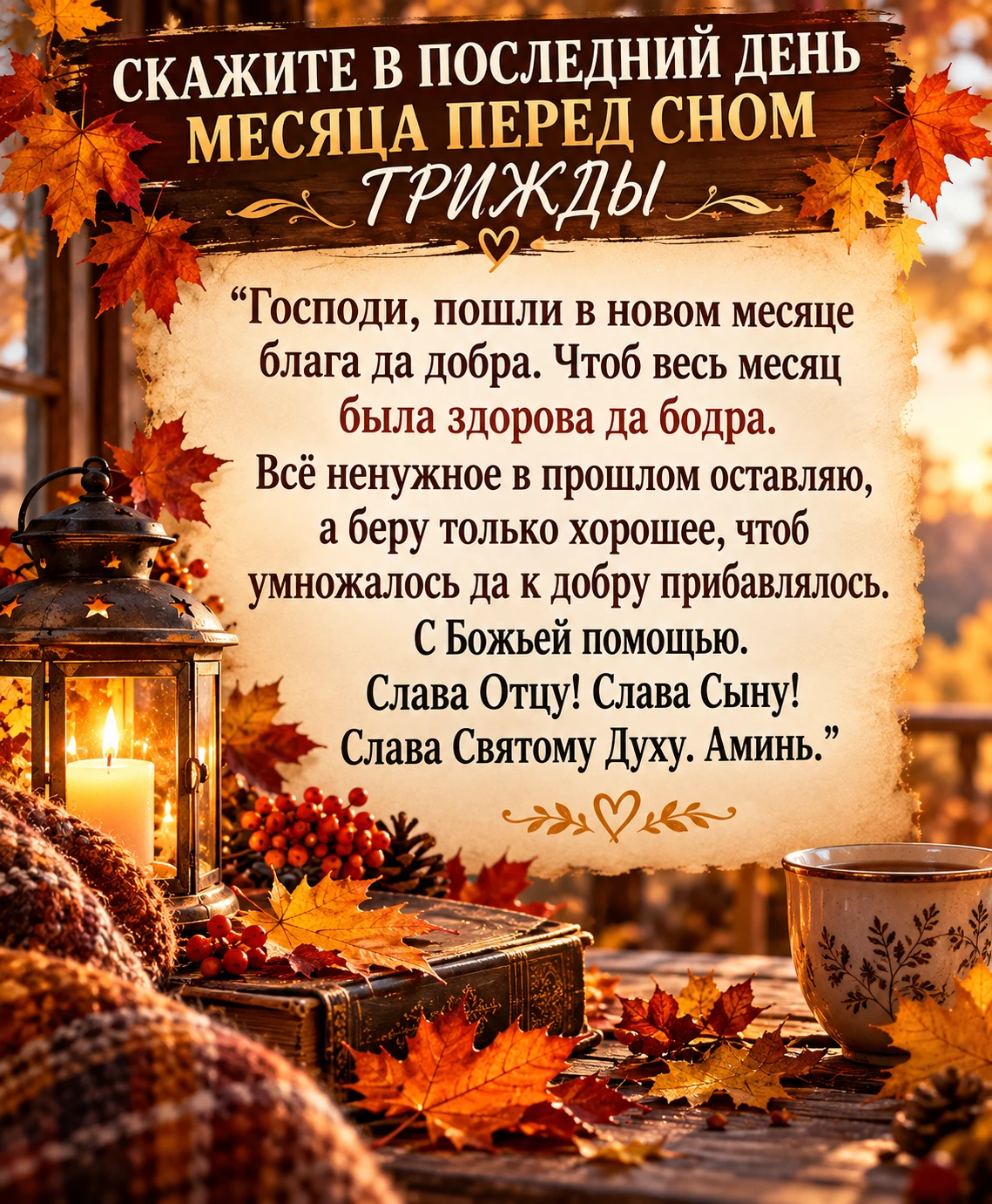 😴 Скажите в последний день месяца перед сном! (Завтра 30 сентября!)