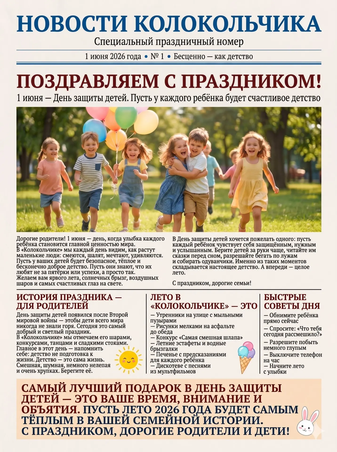 Внимание, внимание!📢

У нашего детского сада появился свой первый выпуск газеты с новостями!📰

И с