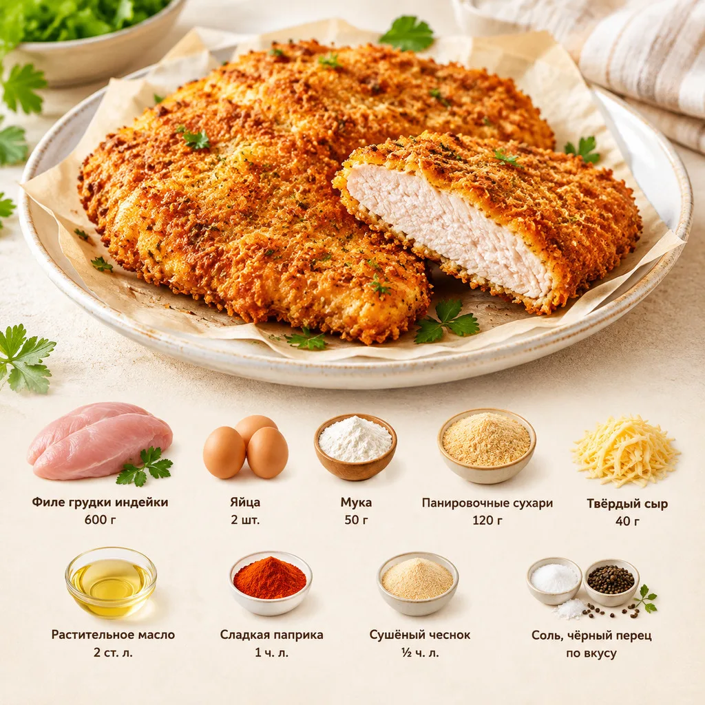 Шницели из индейки в хрустящей панировке 🤤