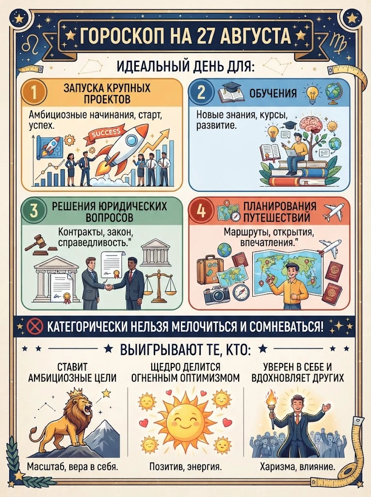 🌟 ГОРОСКОП НА 27 АВГУСТА 🌟