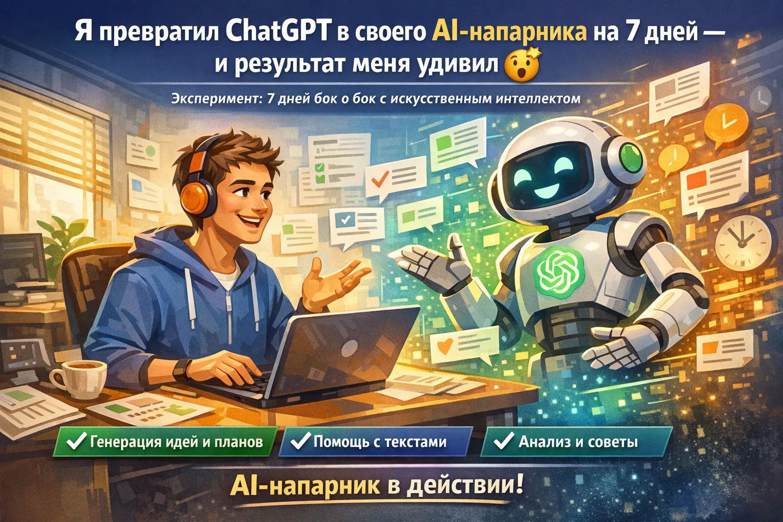 Я превратил ChatGPT в своего AI-напарника на 7 дней — и результат меня удивил 🤯

Что будет, если це