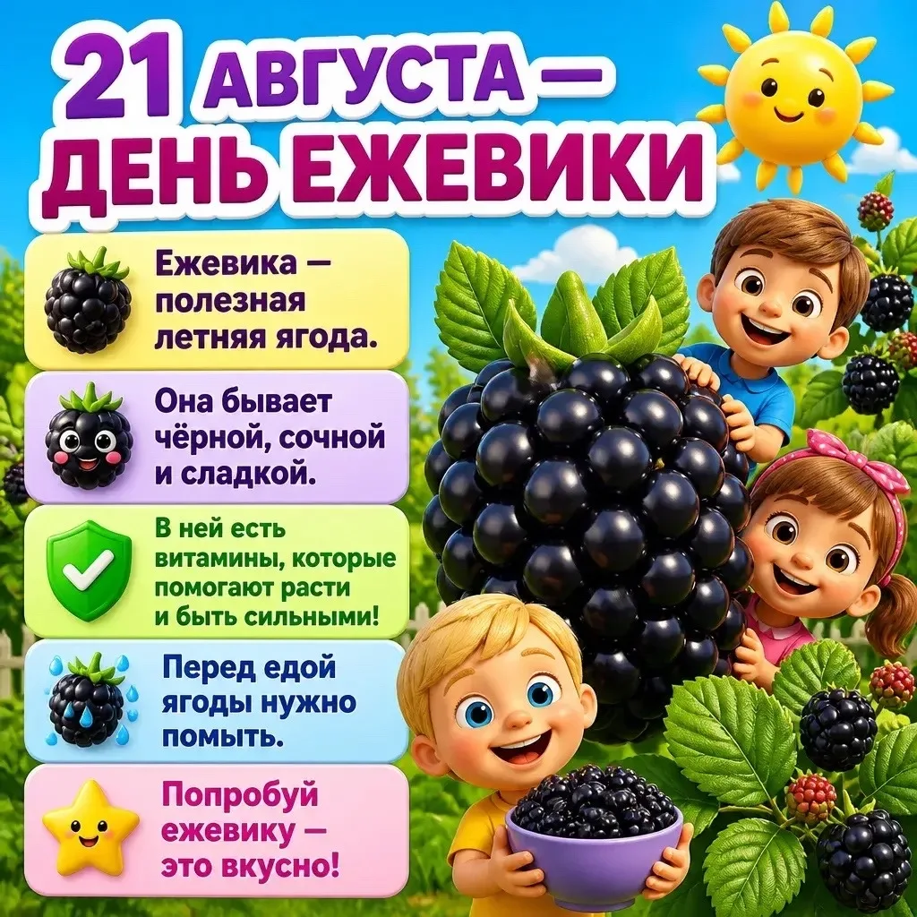 🎉 21 августа — День ежевики! 🎉
