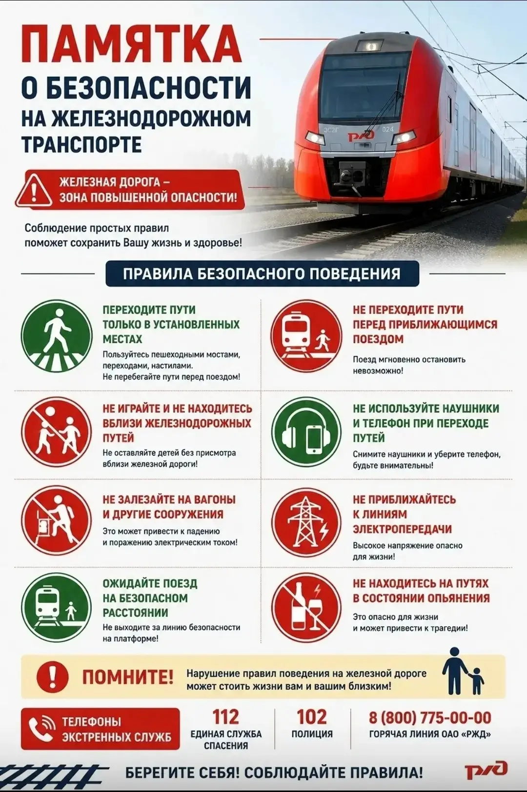 ⚠Уступи дорогу поездам!