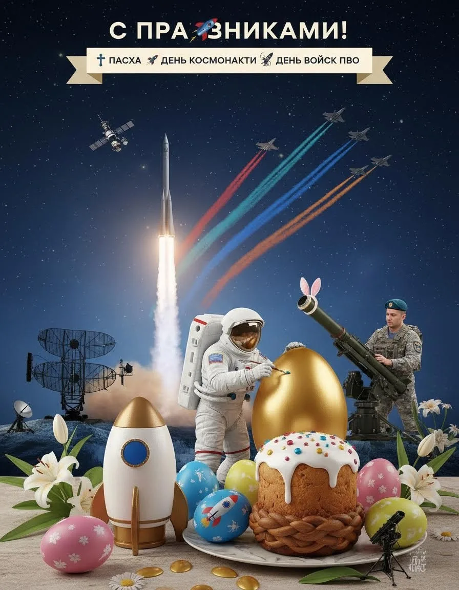 🐣✨🚀 Пасха, День космонавтики и День войск ПВО — три праздника в одни выходные!
