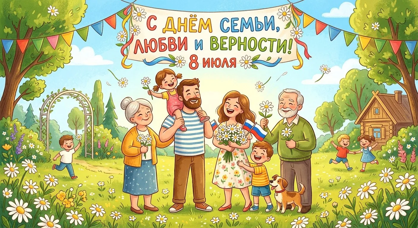 Уважаемые педагоги, родители и ученики!

От всей души поздравляем вас с Днём семьи, любви и верности