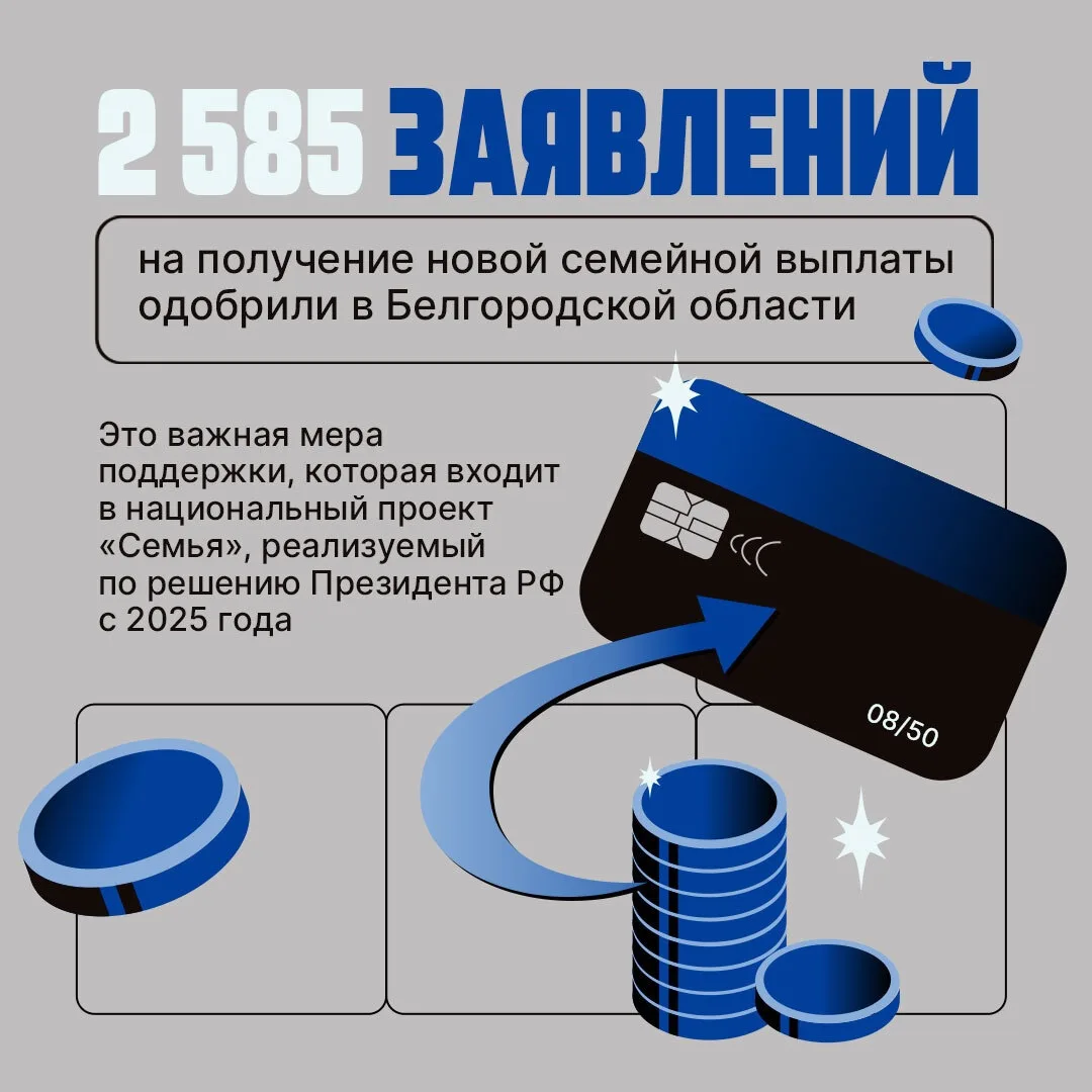 Новая ежегодная семейная выплата уже действует в Белгородской области🙏🏻

Как это устроено? Государ