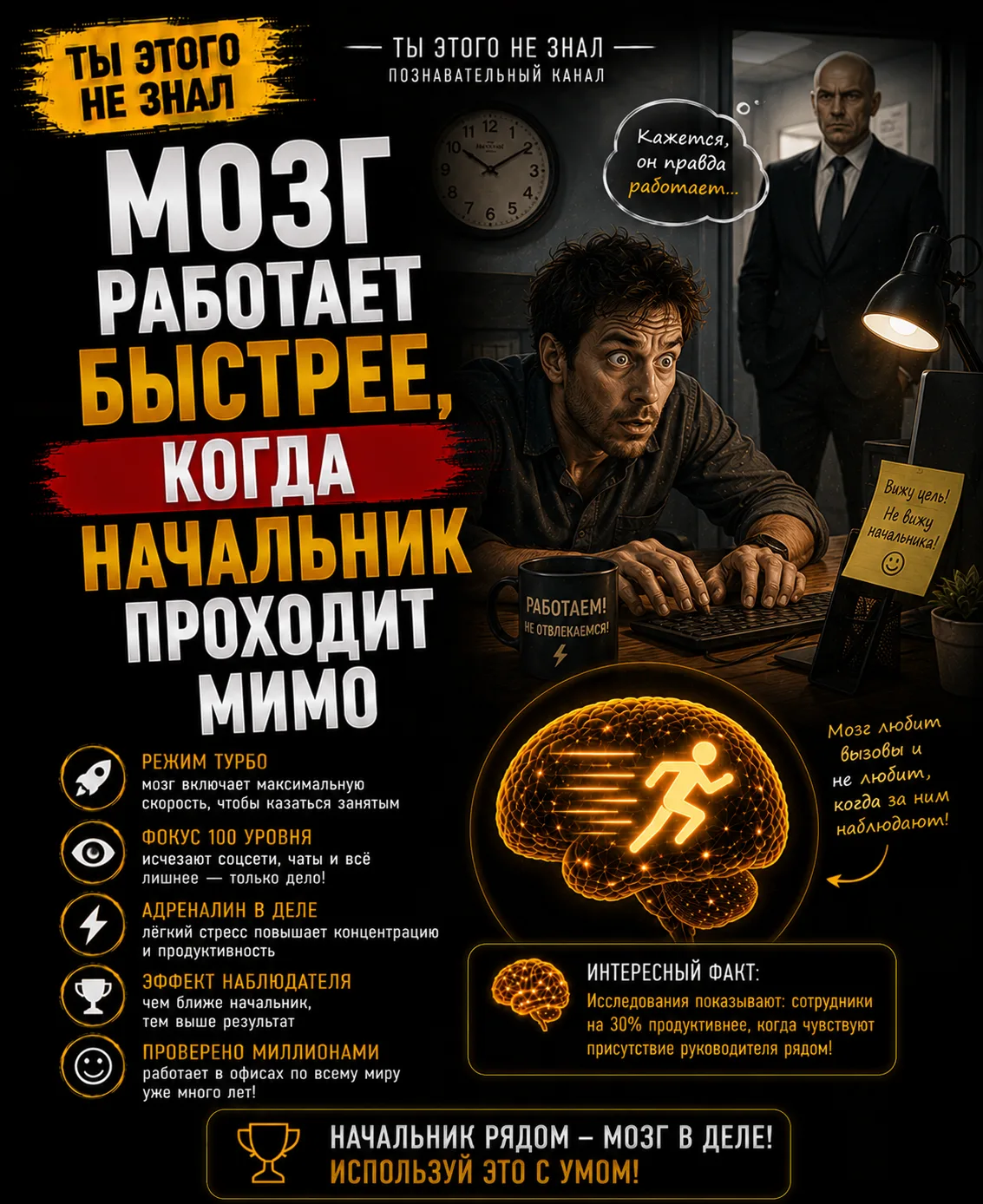 Начальник уходит- мозг расслабляется)

👇Пригласи друзей в канал
Ты этого не знал😊